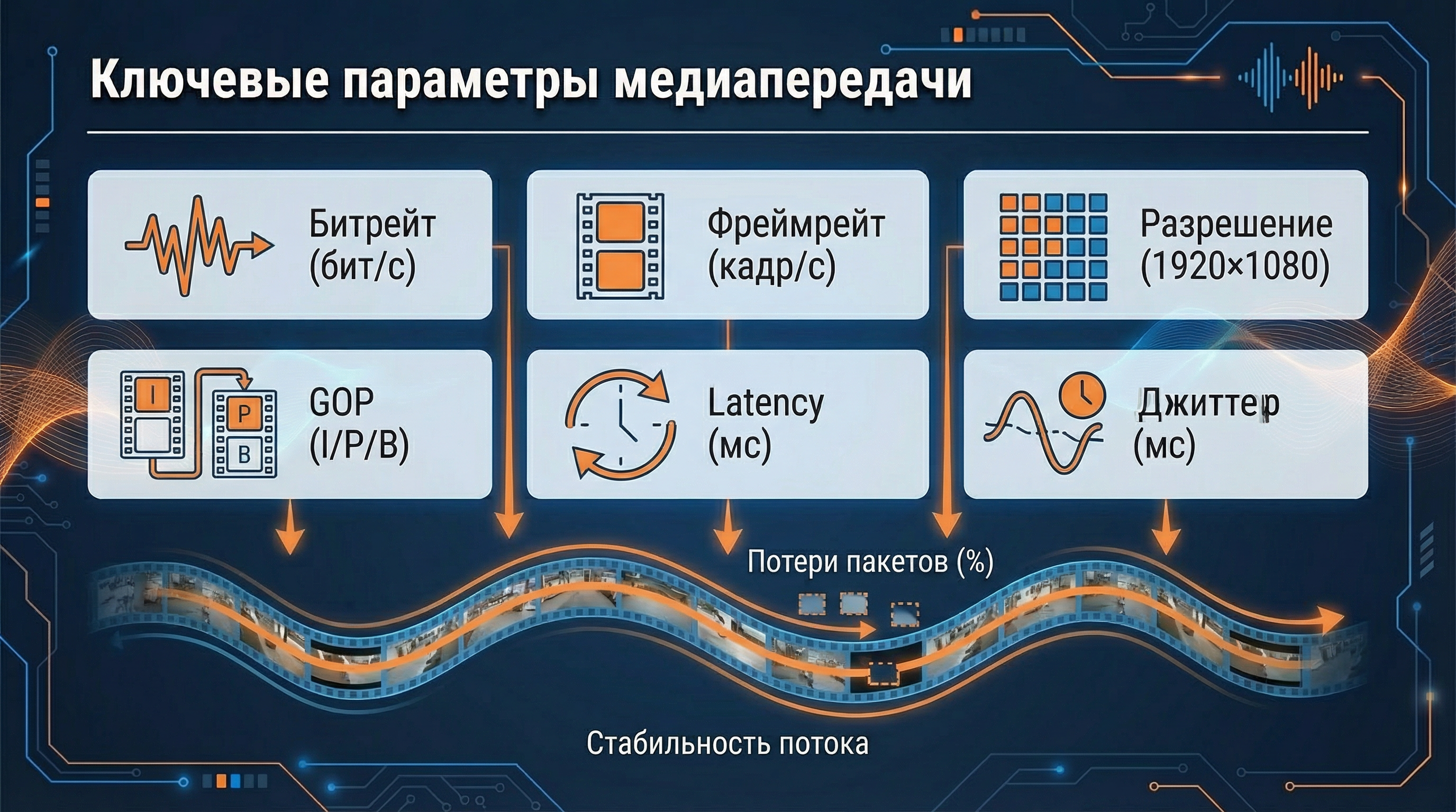 Ключевые параметры медиапередачи