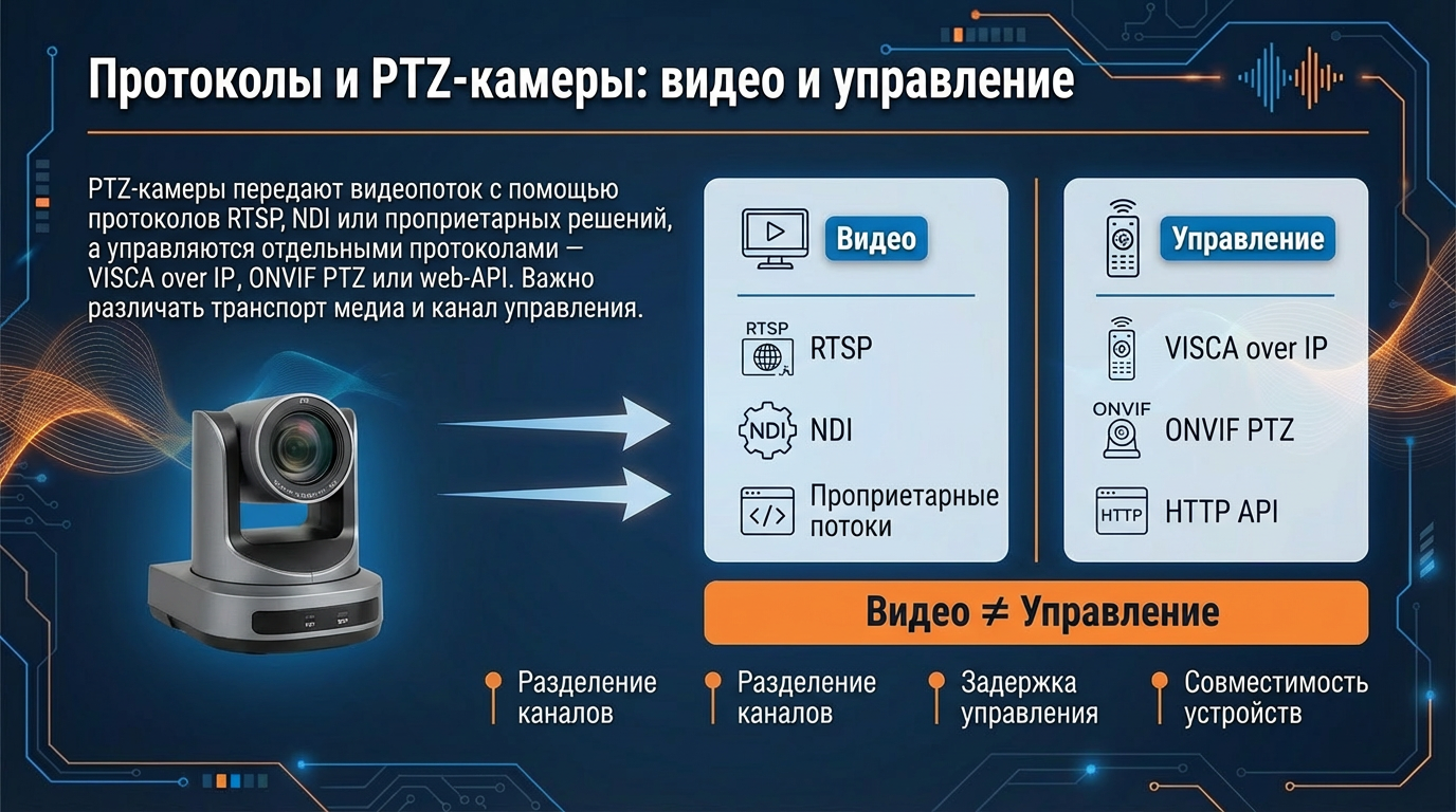 Протоколы для PTZ камер